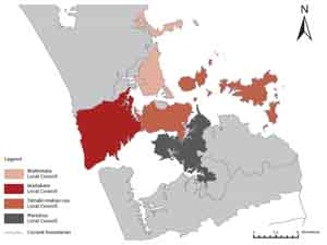 四个城市“local council”的范围